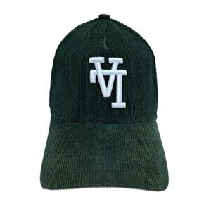 LA Dodgers Corduroy Green 9FORTY Upside Down Logo Snapback Hat 100 Anniversary